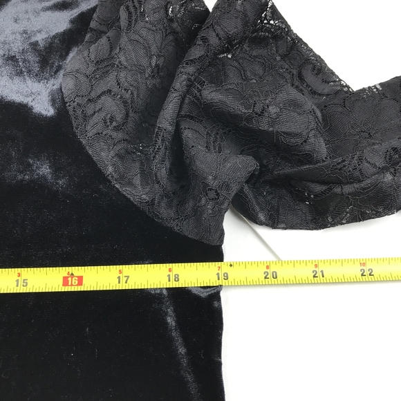 Kensie Velvet and Lace Black Long Sleeve B… - Picture 5 of 8